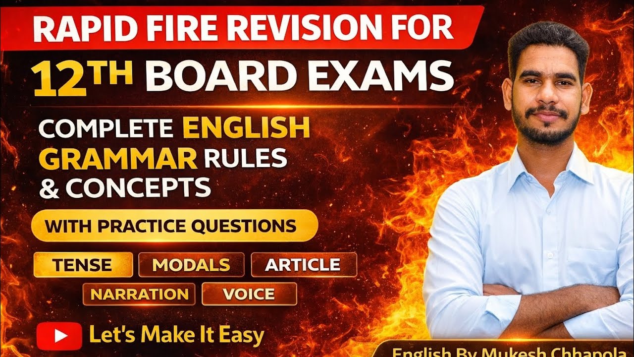 #Class-1 | 12th English Grammar Revision 2026 | Tense, Voice, Modals, Narration | Board Exam Special