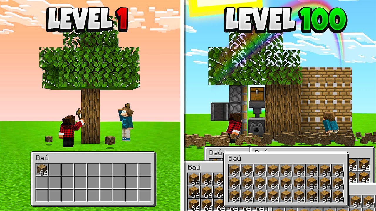 24 HORAS NO SIMULADOR DE LENHADOR NO MINECRAFT
