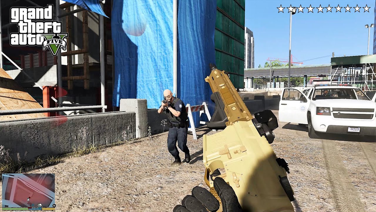 GTA 5 - FRANKLIN’S 10 STAR COP BATTLE AT THE LITTLE SEOUL CONSTRUCTION SITE (RDE 4.0.1)