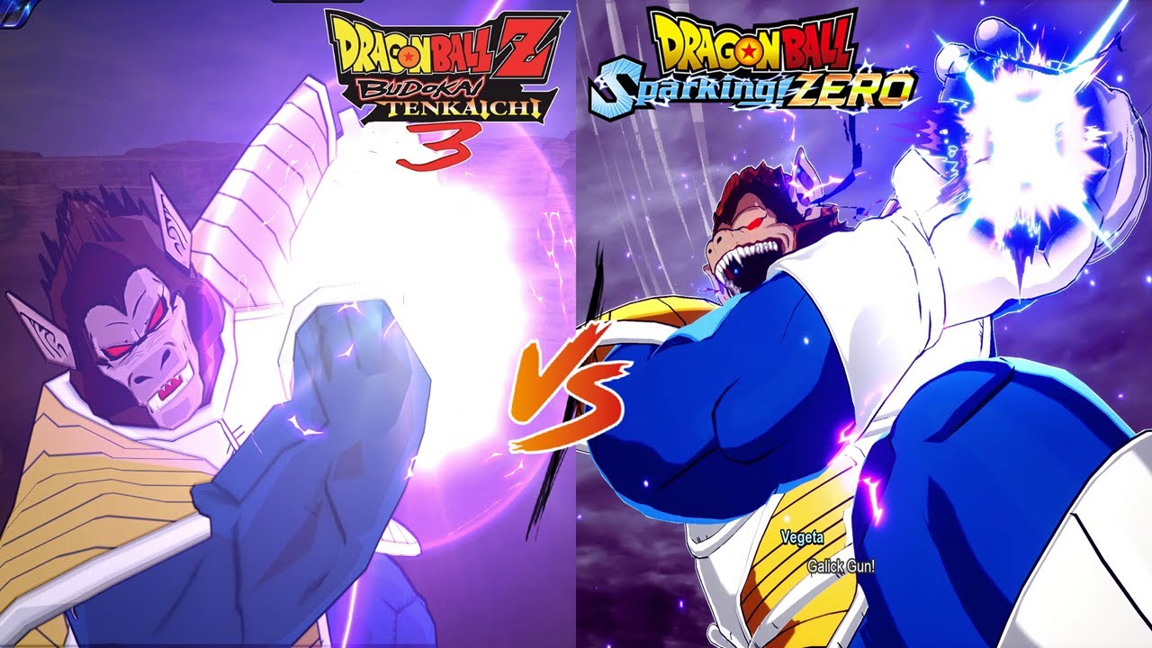 Tenkaichi 3 vs Sparking! Zero Great Ape Vegeta Supers and Ultimate
