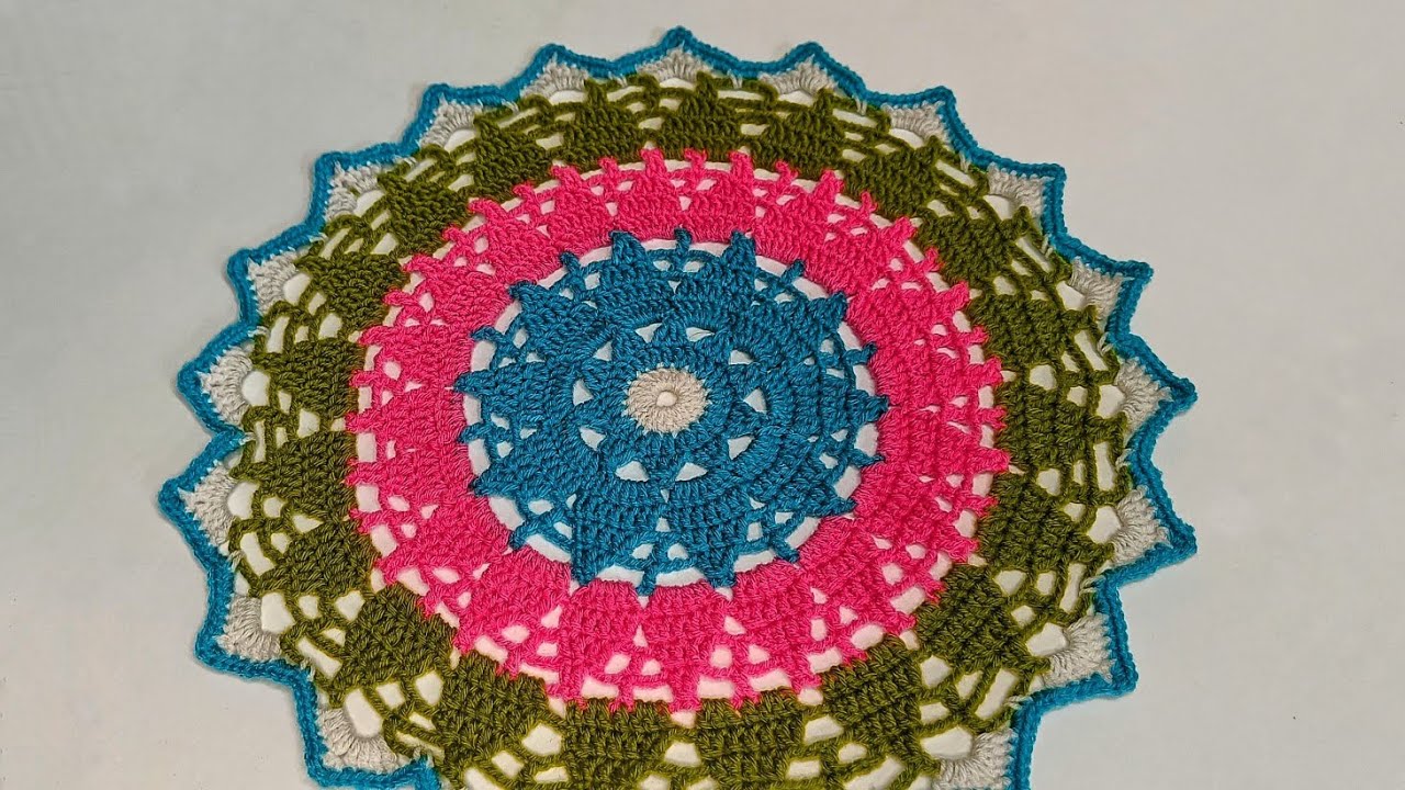 किरोसिया से थालपोश बनाना सीखें How To Crochet Thalposh, Woolen Rumal, Table cover Thalpos Tutorial