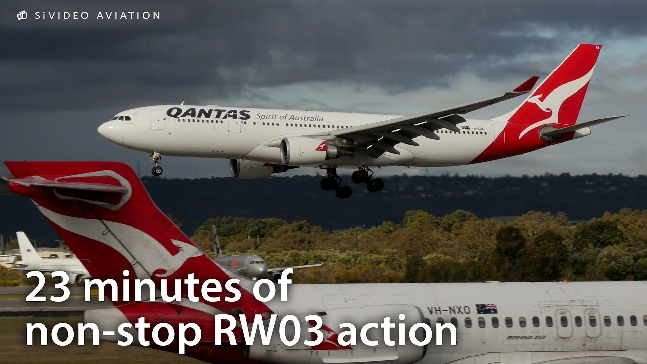 23 Minutes of Non-Stop Aircraft Action on RW03 at Perth Airport.