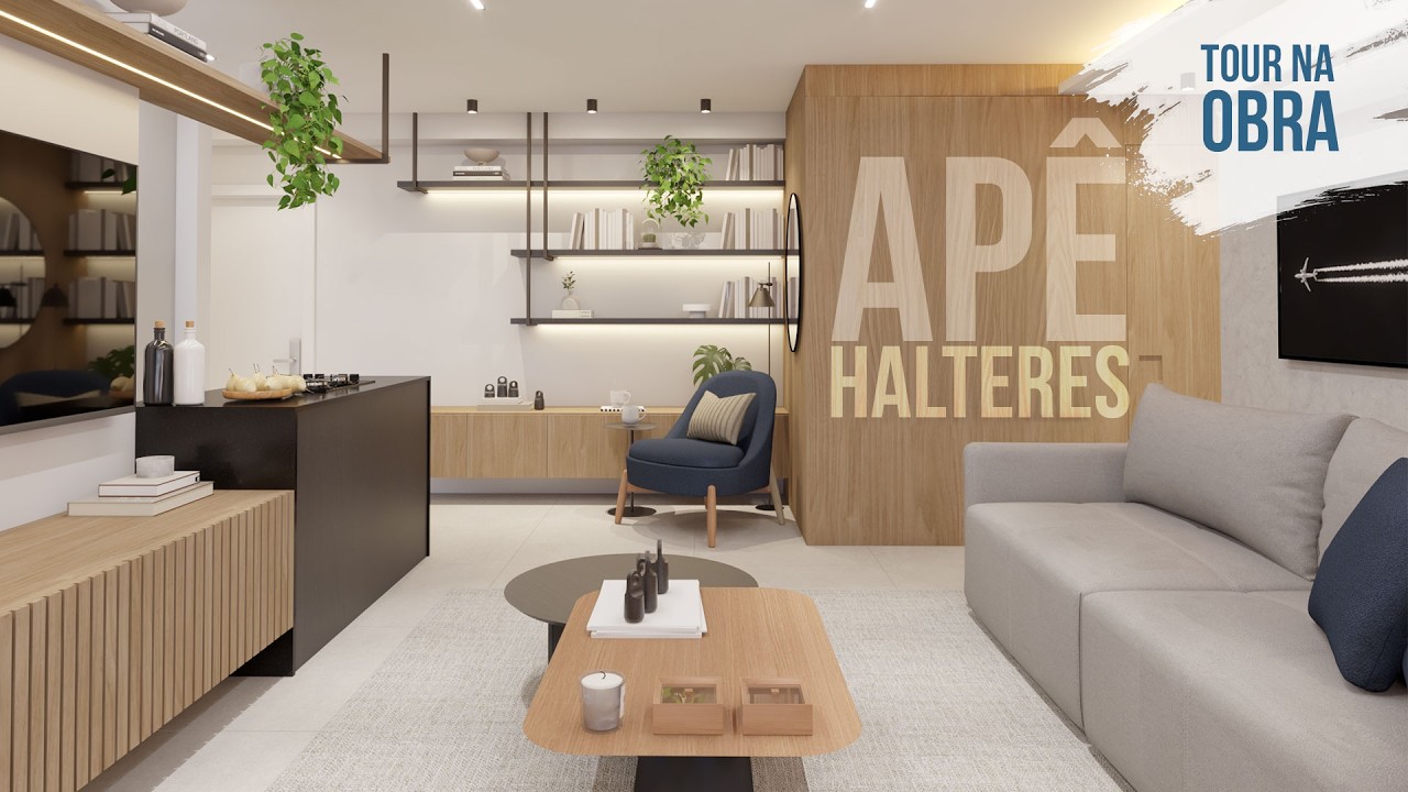 TOUR OBRA 75m² | Cinza + Madeira com toque INDUSTRIAL e mesa de jantar INCRÍVEL!