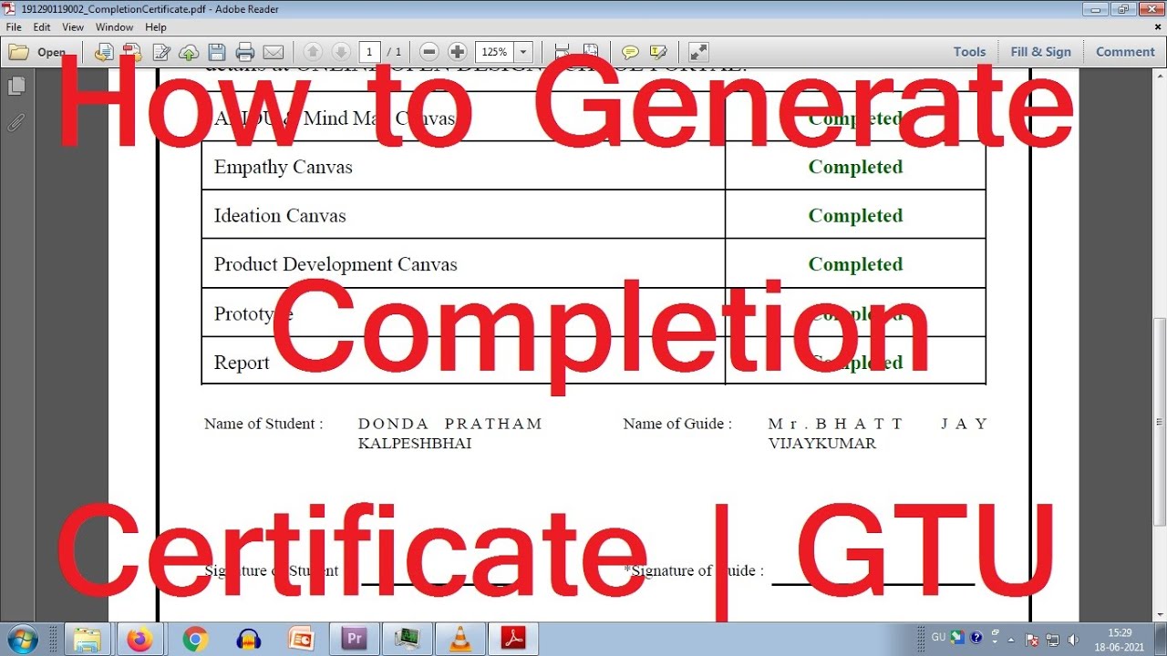 How to Download Completion Certificate | Design Engineering | GTU