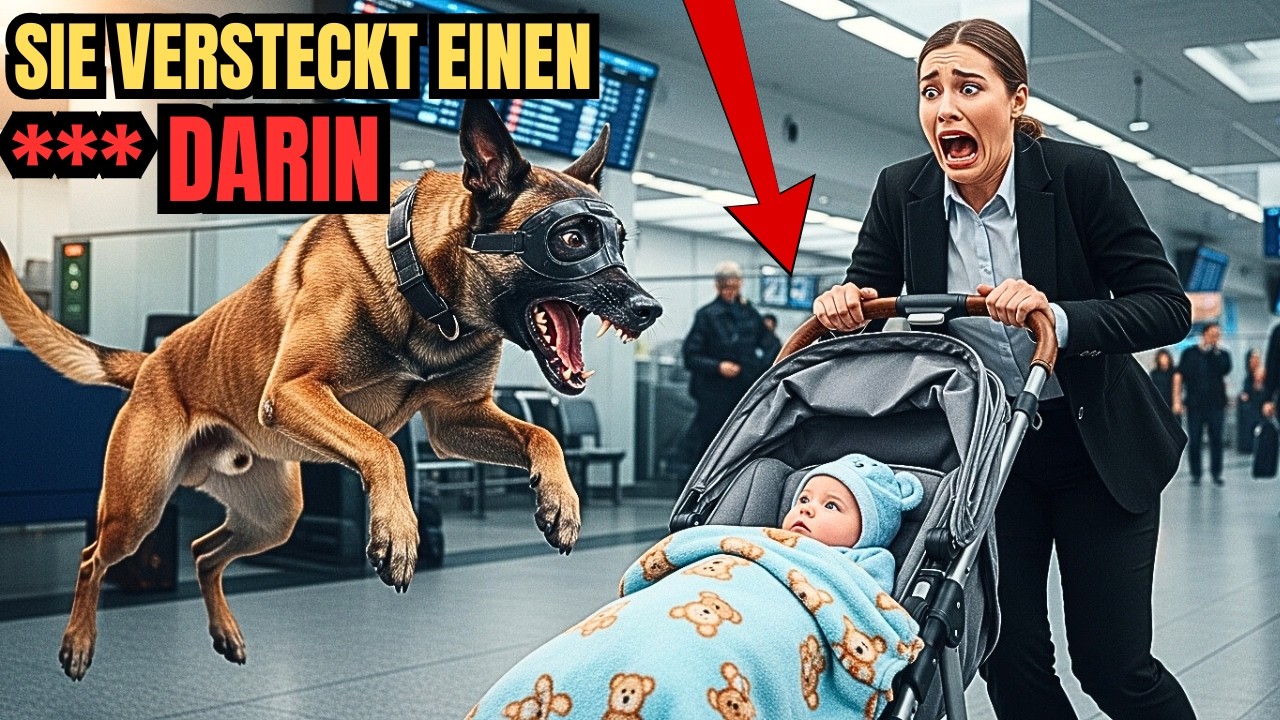 Zollhund sprang in einen Kinderwagen – was herausfiel, ließ die Security rennen