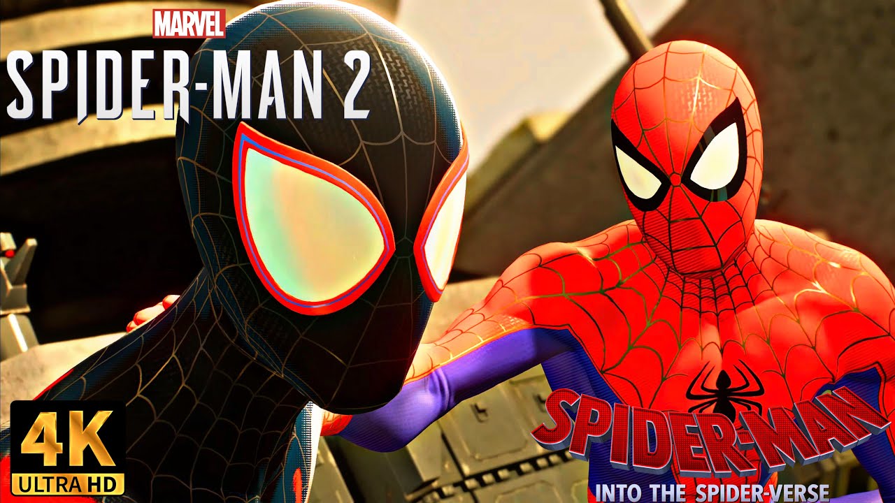 Peter and Miles VS The Hunters with the Spider-Verse Suits | Marvel's Spider-Man 2 (4K 60FPS HDR)