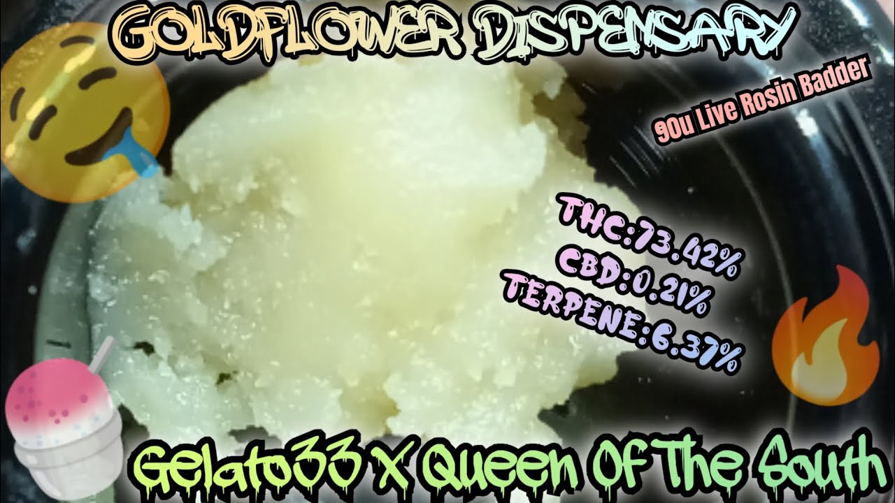 #38 Gelato33 x Queen Of the South (90u Live Rosin Badder) GoldFlower Dispensary
