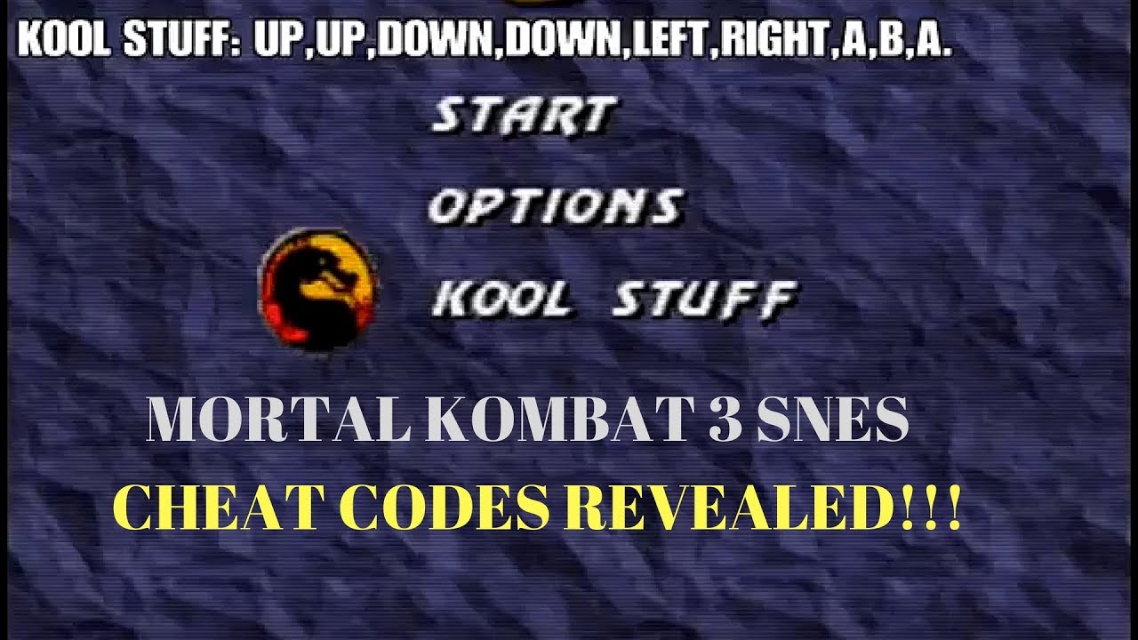 Mortal kombat 3 (snes) cheats