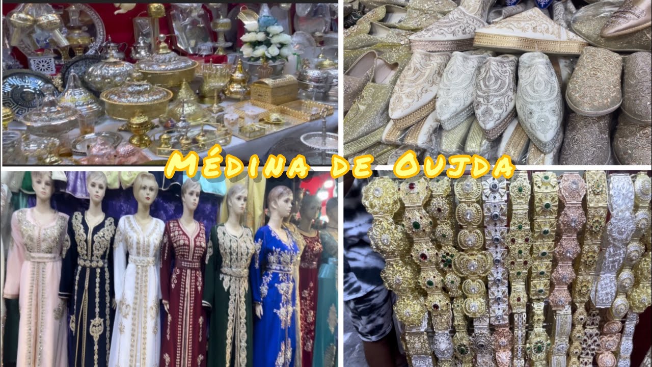 Kaftan,Takchita,Ceinture,Bijous,très belle vaisselles marocaine dans la médina ou souk de OUJDA🇲🇦