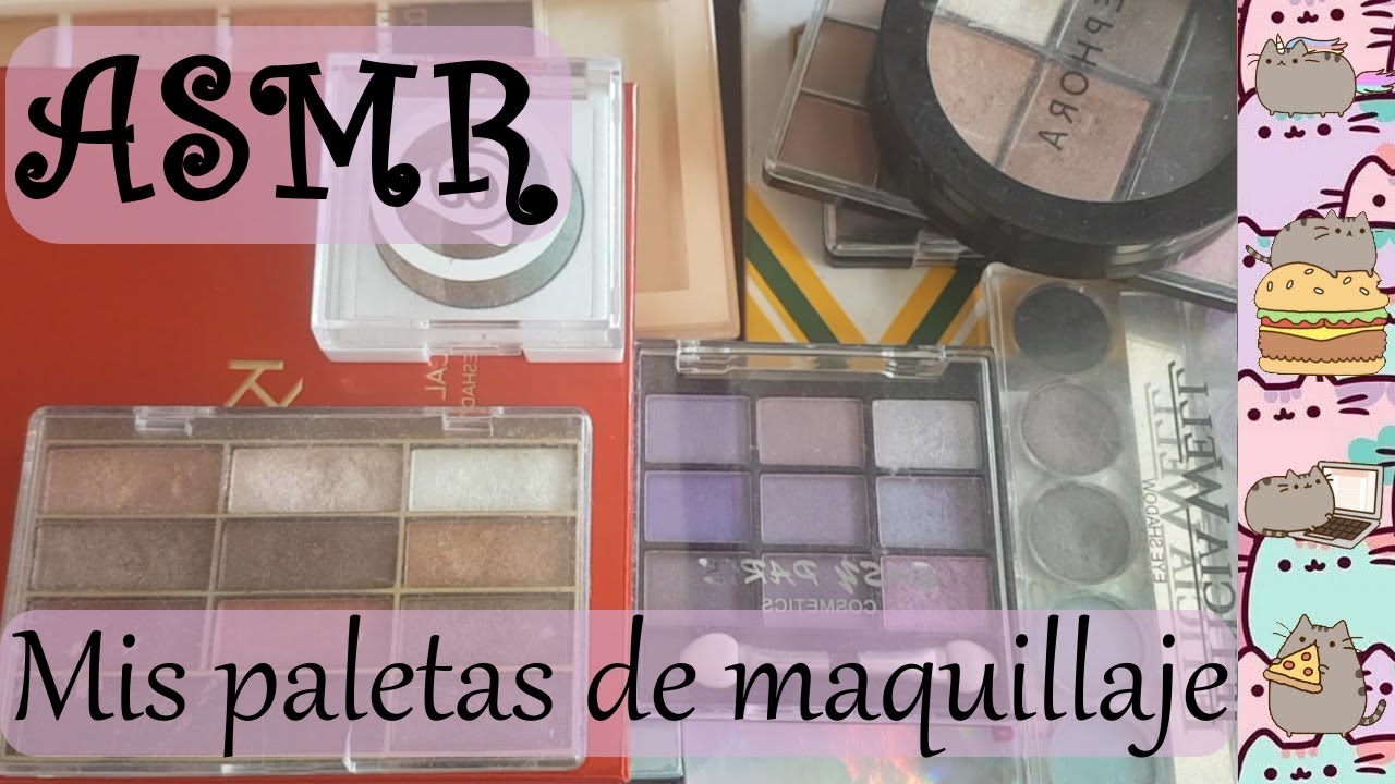ASMR (Español): mis paletas de maquillaje - montones de tapping