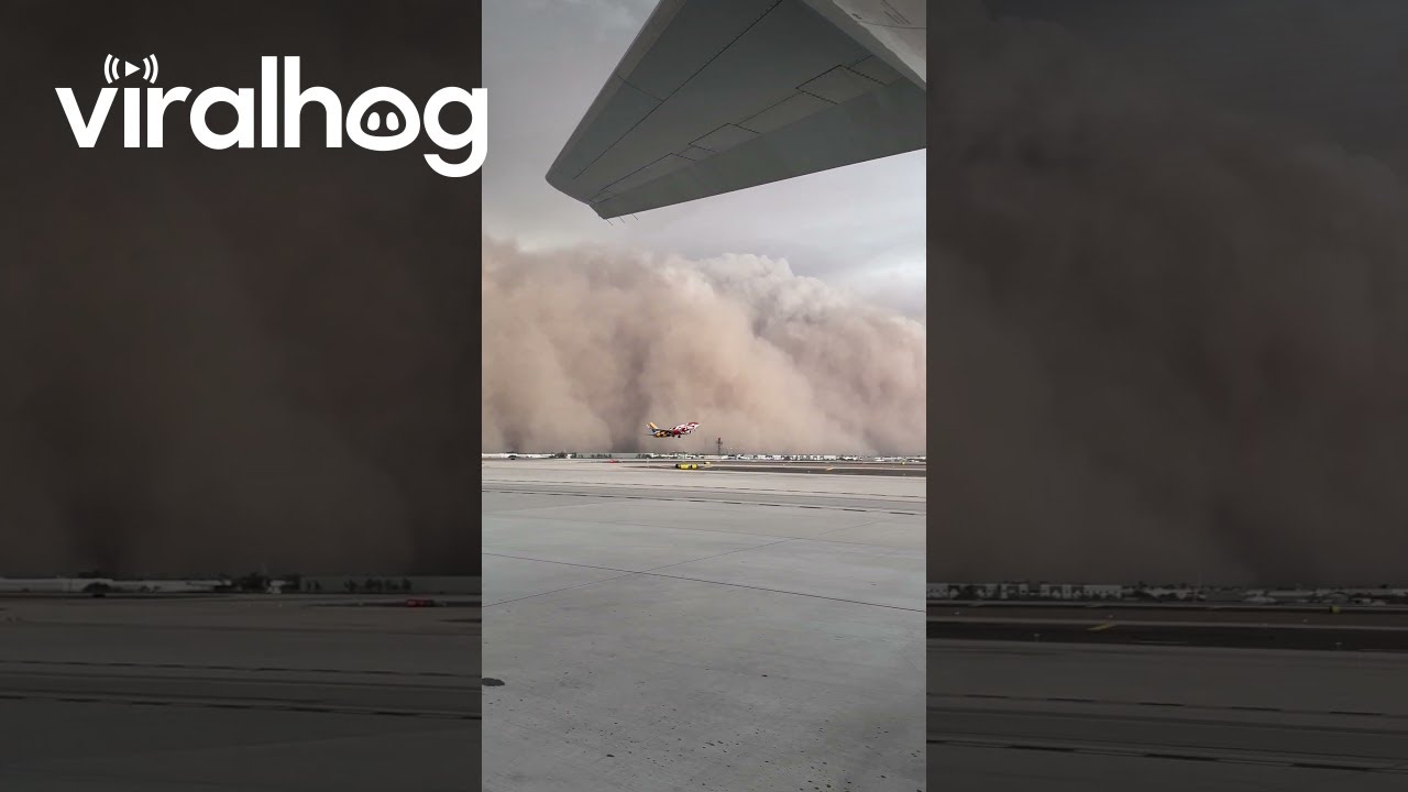 Massive Dust Storm Rolls in as Plane Takes Off || ViralHog