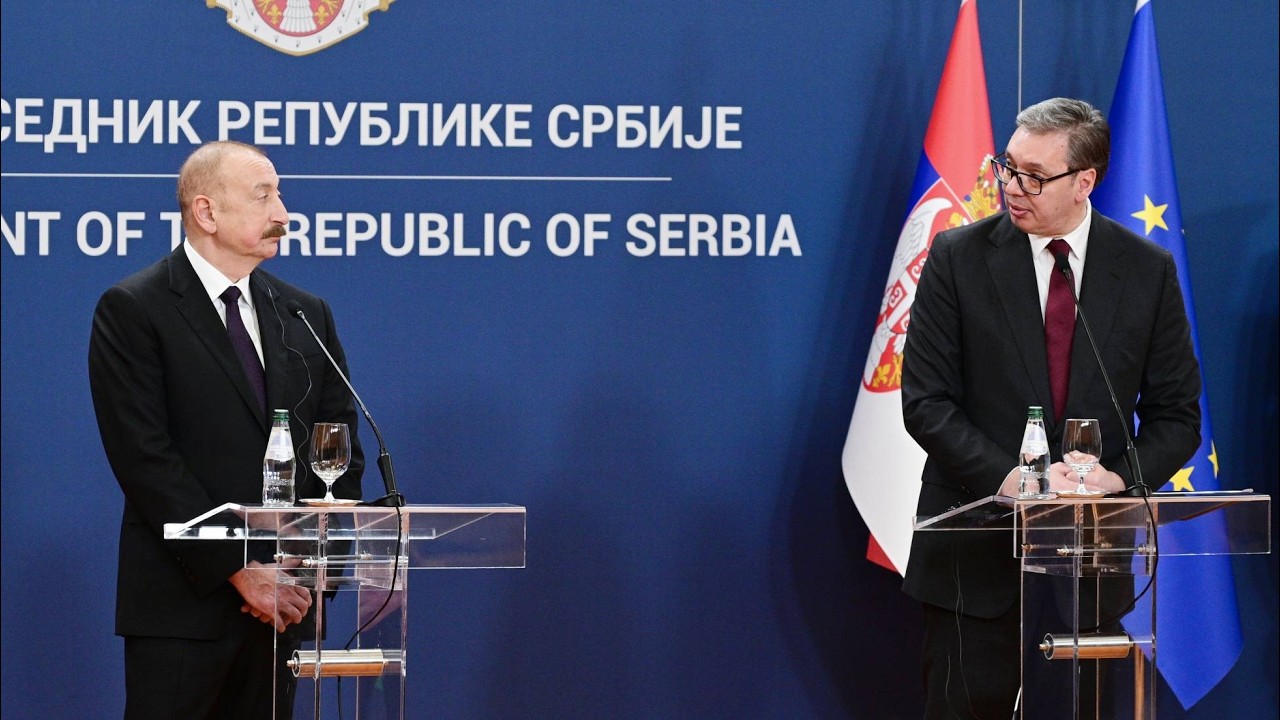 İlham Əliyev və Serbiya Prezidenti Aleksandar Vuçiç mətbuata bəyanatlarla çıxış ediblər