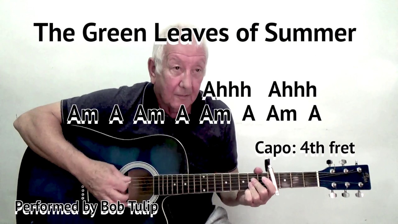THE GREEN LEAVES OF SUMMER - Lyrics with Chords On-Screen