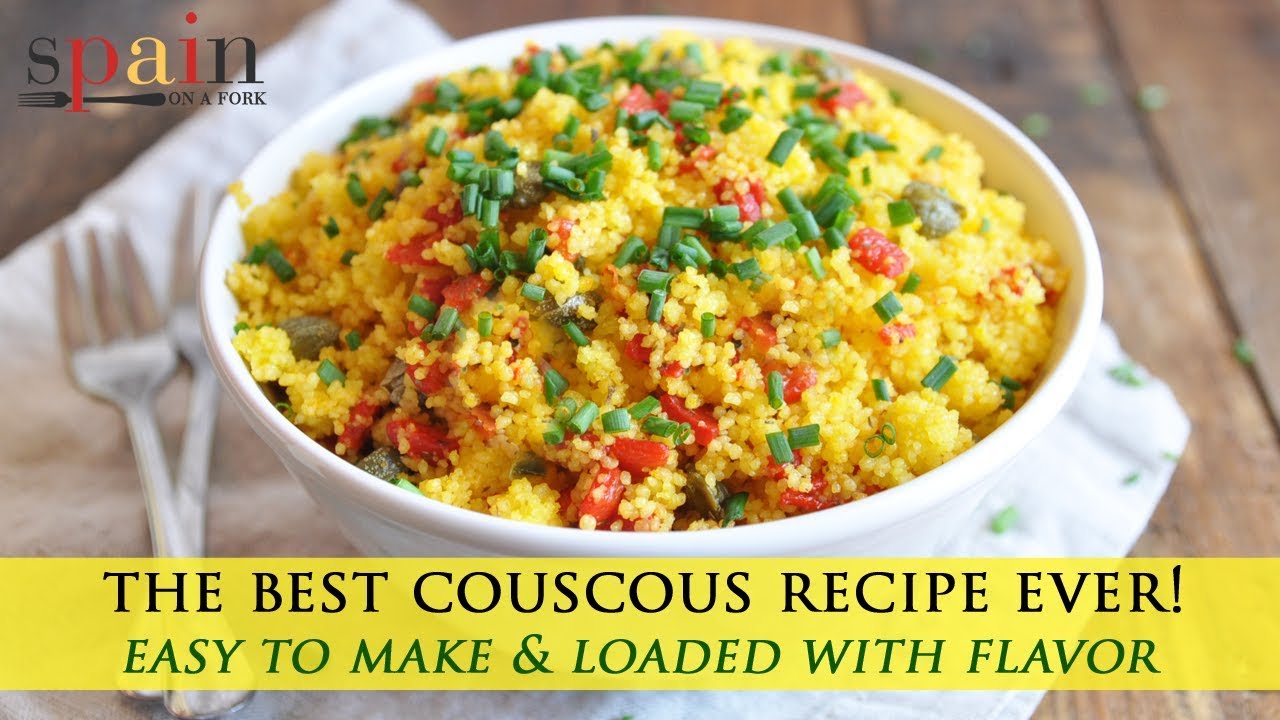 Saffron Couscous Recipe with Capers & Roasted Peppers
