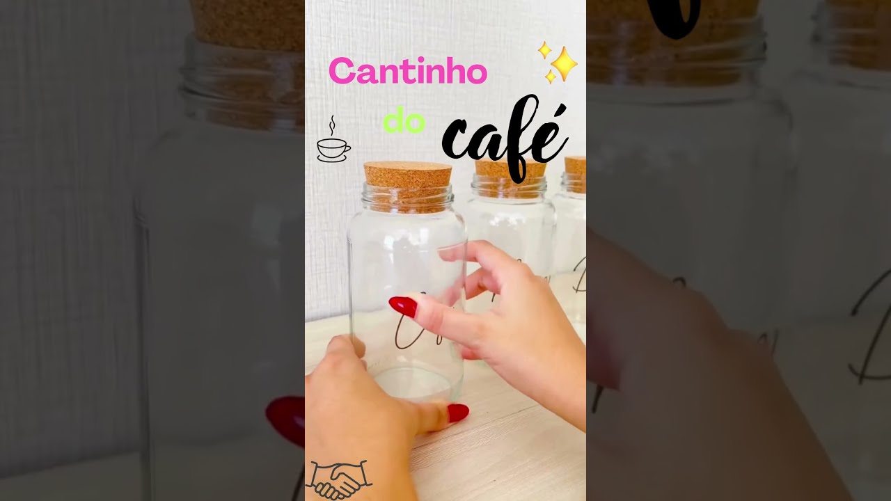 Kit Cantinho do Café - Café, Açúcar e Biscoitos | 3 potes de Vidro