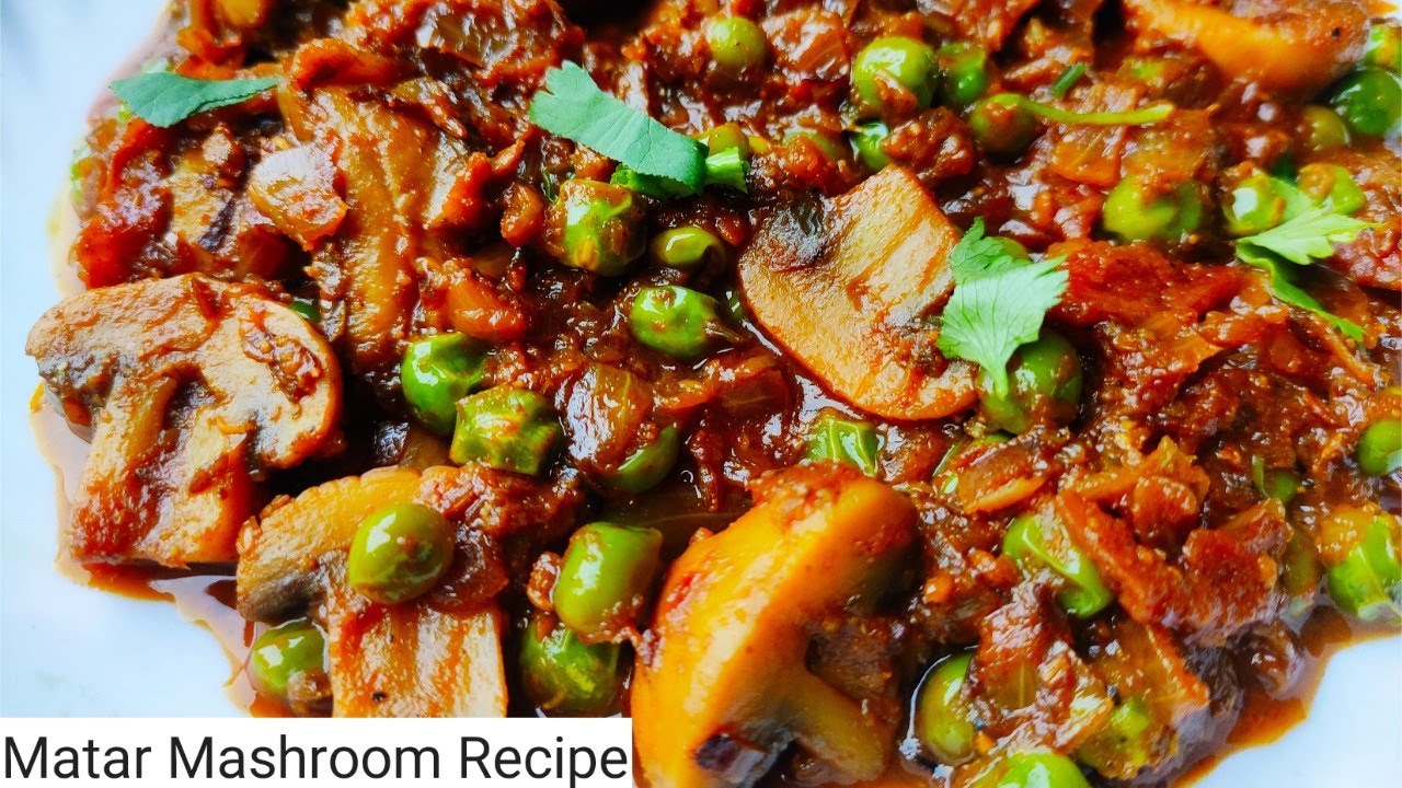 Matar Mushroom | Matar Mushroom Recipe | Mushroom Mutter Masala | Mutter Mushroom | Cumin Curry