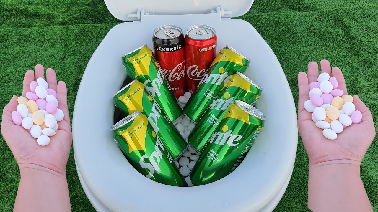 Experiment Closet, Stretch Armstrong, Coca Cola, Sprite, Gum Candy and Mentos