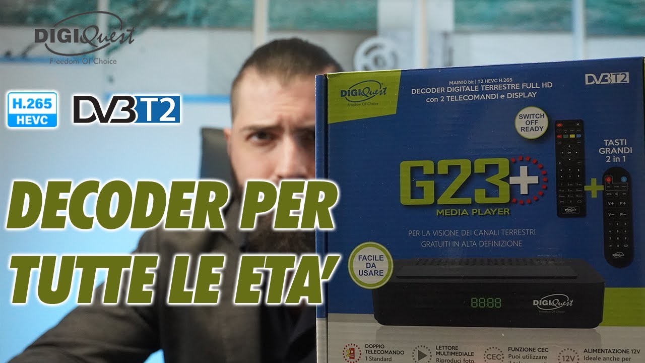 Switch off Digiquest G23+ il decoder Digitale terrestre per vedere la tv il 21 dicembre 2022