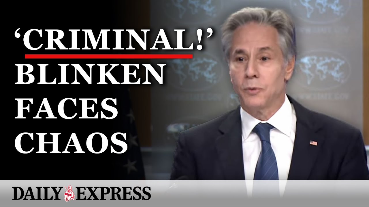 Antony Blinken heckled over Israel as reporter dragged out | 'YOU'RE HURTING ME!'