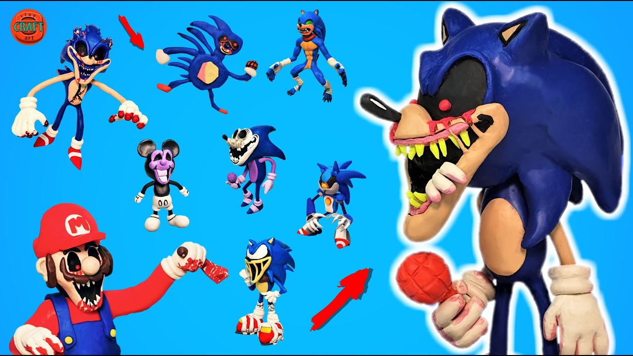 SONIC EXE, моды Sonic FNF, MARIO EXE, все моды SONIC с глиной FRIDAY NIGHT FUNKIN'