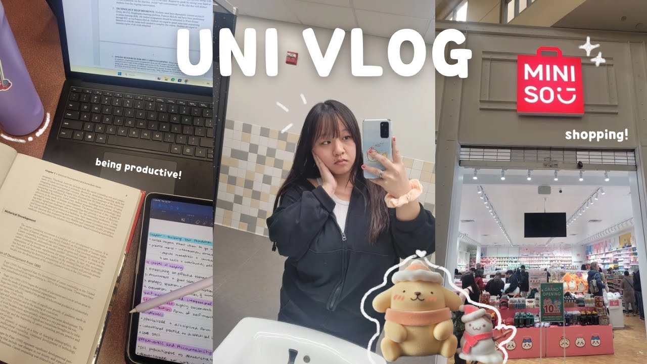 uni vlog ✏️ making dinner, studying, miniso + haul