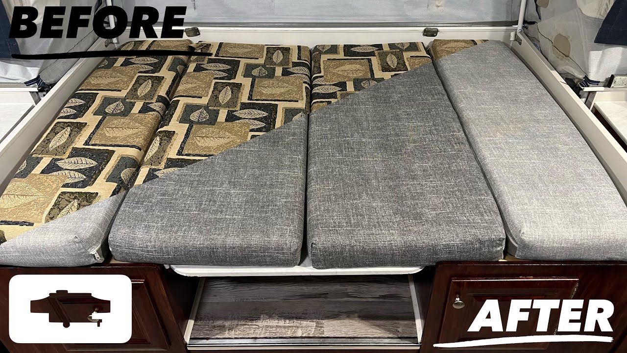 We Made Our Own Pop Up Camper CUSHION COVERS! | The Highwall Remodel Pt. 4