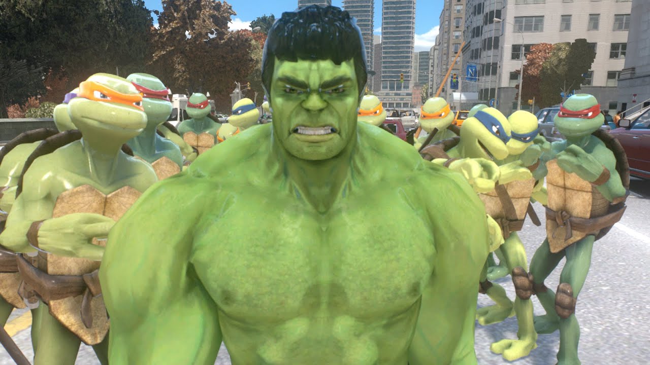 HULK vs Teenage Mutant Ninja Turtles ARMY - EPIC BATTLE