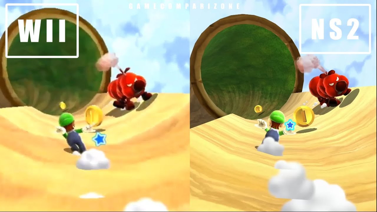 Super Mario Galaxy 2 Nintendo Switch 2 vs WII comparison 4K