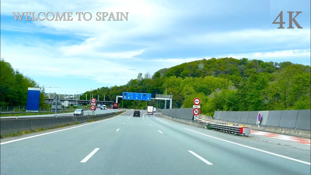 Border Crossing France to Spain (FR-ES) - 4K Hindi Video - Driving Tour