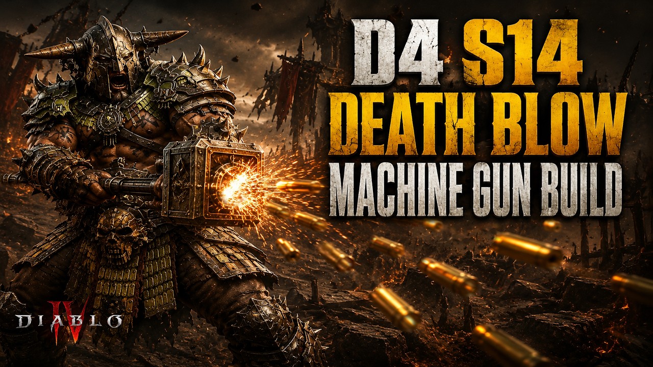 Diablo 4 S14 PTR BARB - Death Blow Machine Gun Build!