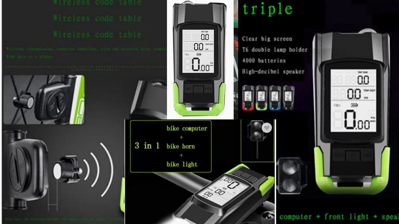 UNBOXING Lista Rechargeable Head Light, 3 Mode Horn Flashlight, Speedometer Led Odometer Stopwatch