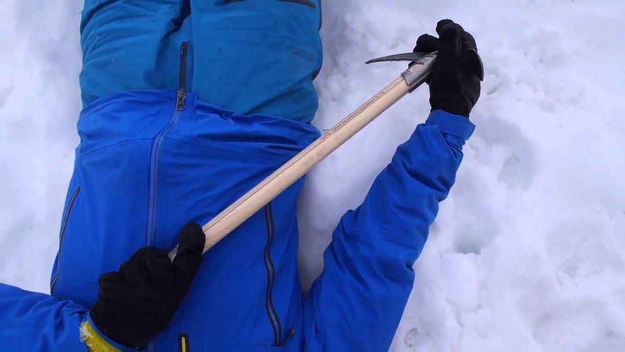 Ice axe self arrest - on back