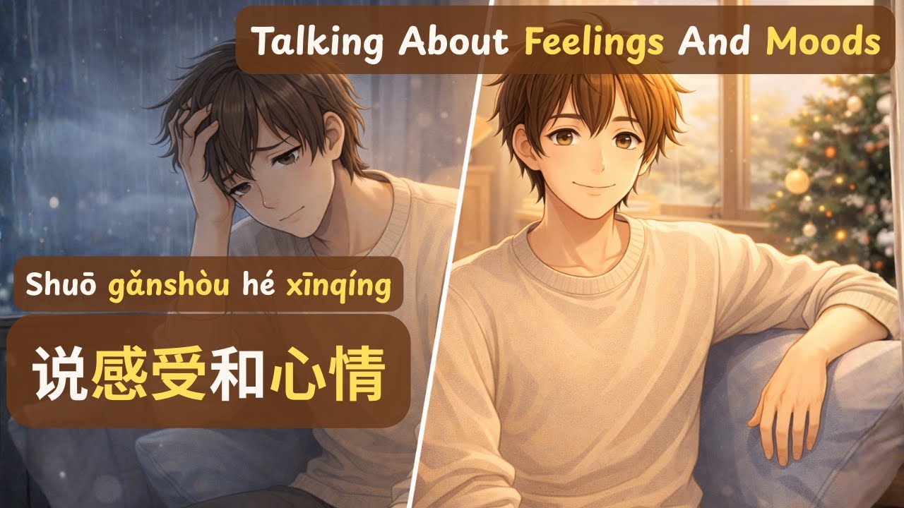Easy Chinese Listening Practice | Talking About Feelings And Moods | 说感受和心情 |Shuō gǎnsh&ograve;u h&eacute; xīnq&iacute;ng
