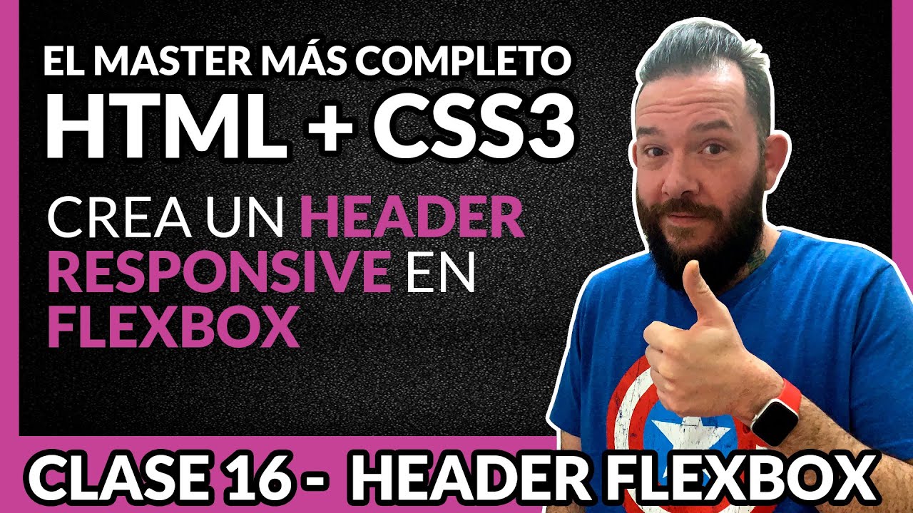 Como hacer un HEADER en FLEXBOX 👉  Aprende CSS Web Responsive 🚀  Clase 16 - MASTER en HTML y CSS