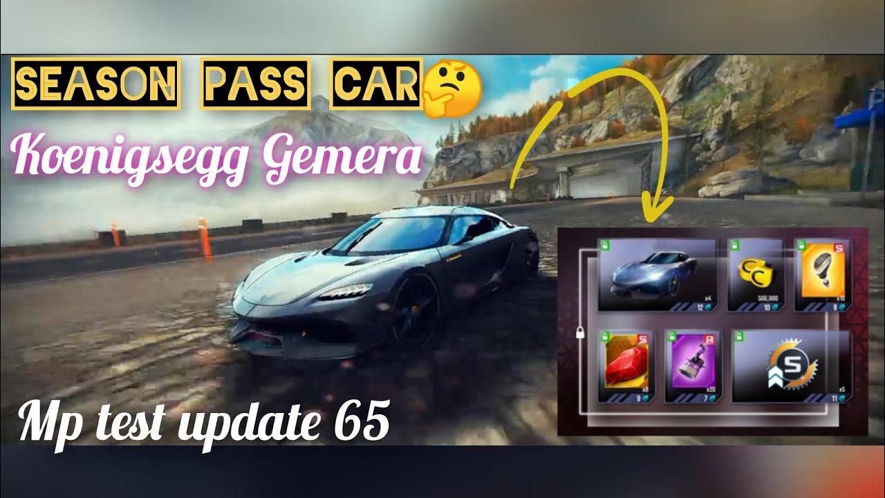 Asphalt 8 | New season pass car🤔. Koenigsegg Gemera mp test update 65