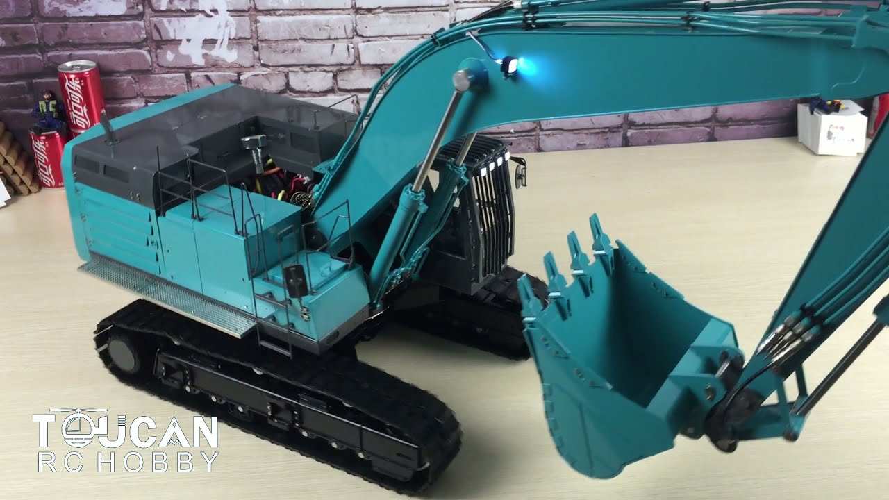 Awesome! Testing LESU 1/14 374F Hydraulic RC Excavator with FS PL18EV Remote Controller.