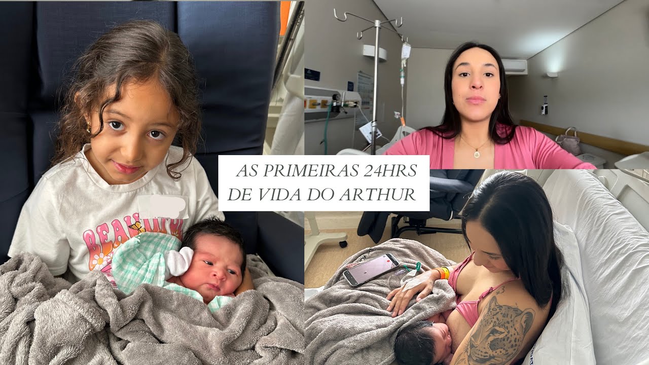 As primeiras 24 horas de vida do Arthur | Nossos dias na maternidade 🩵👶🏻 | O encontro dos irmãos!