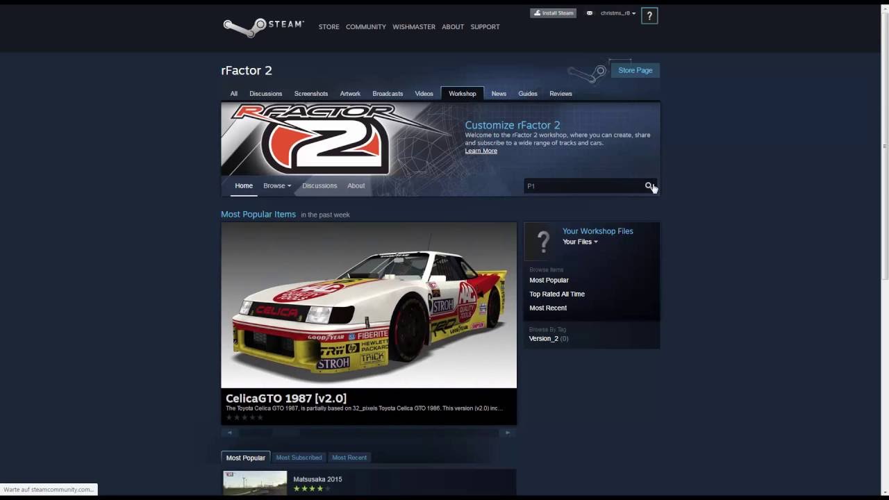 How to find a friends rF2 Steam Workshop items