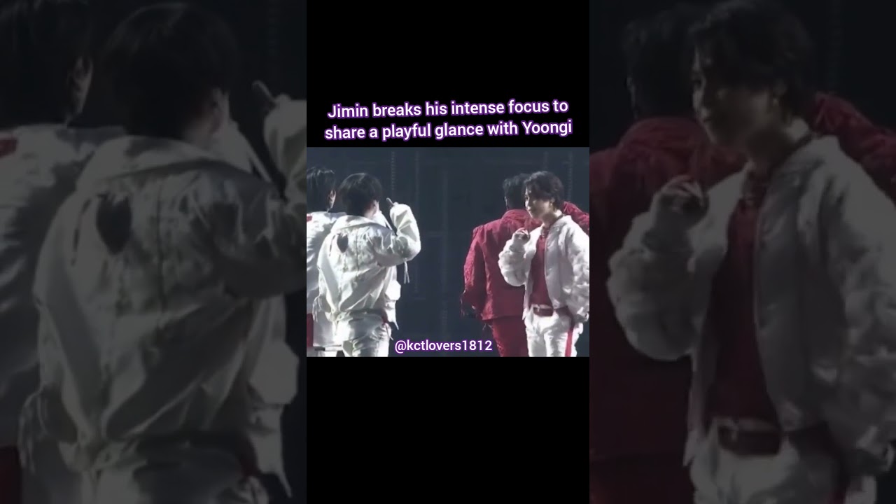 Jimin breaks his intense focus to share a playful glance with Yoongi#yoonmin