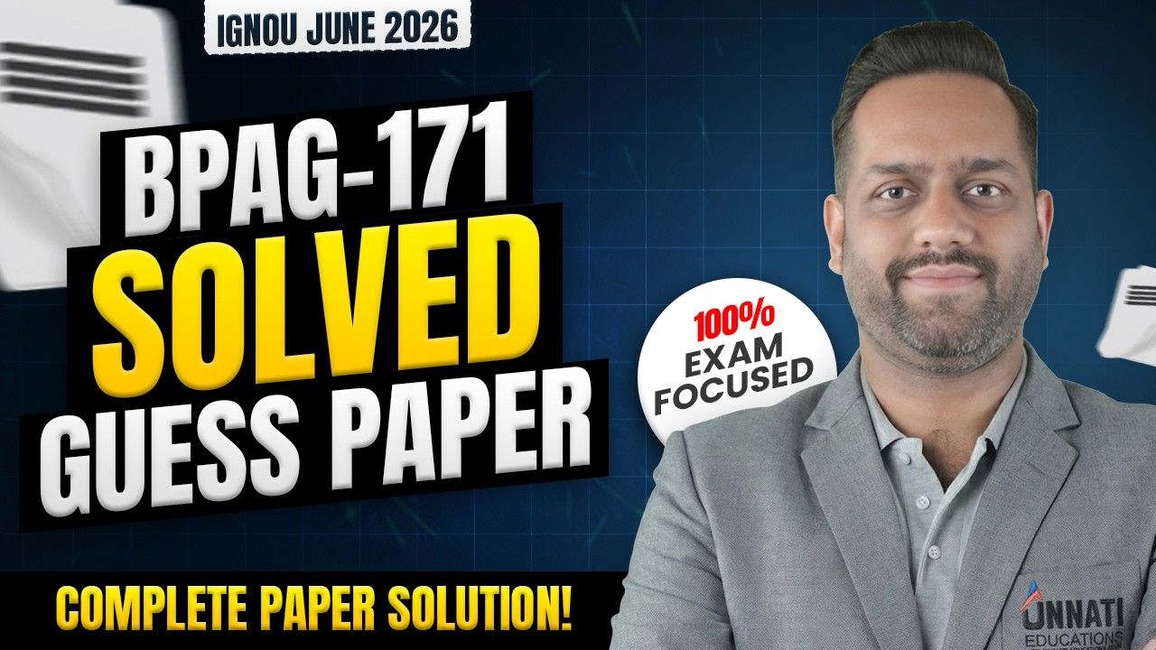 BPAG 171 Guess Paper 2026 | IGNOU BPAG 171 Disaster Management Important Questions