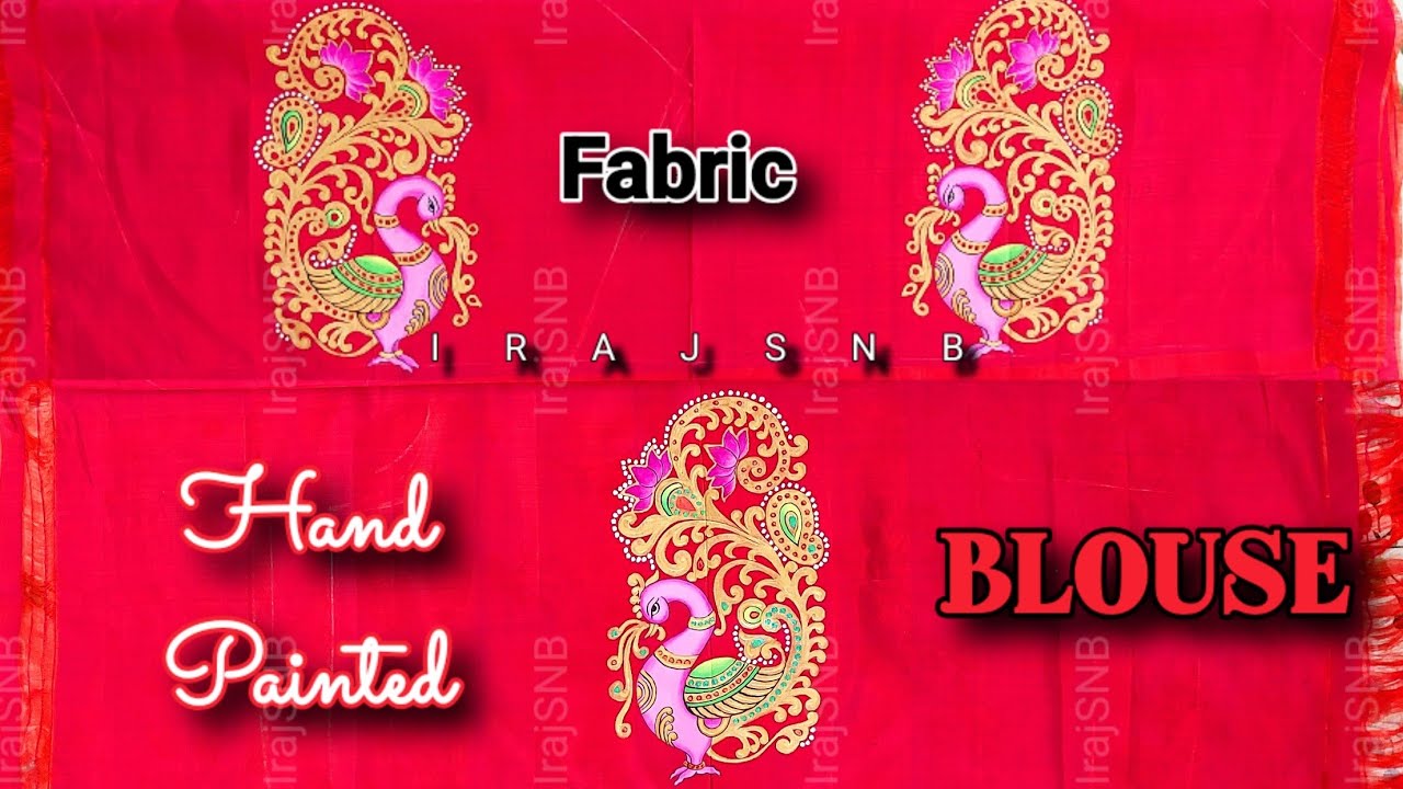#25video | Beautiful Fabric Painting on Blouse | Hand Painted Peacock Design Step by Step | IrajSNB
