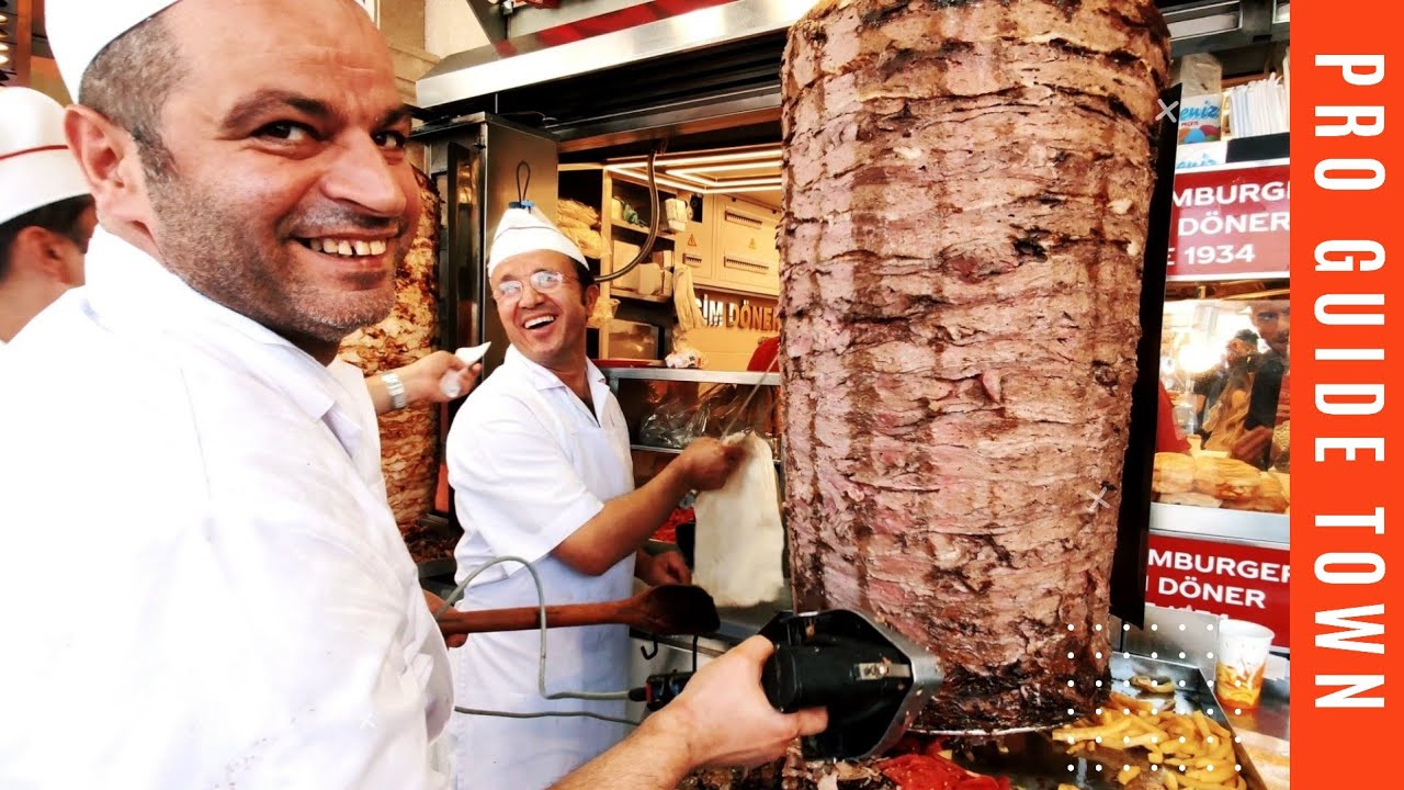 Turkish Street Food Tour in Istanbul 4k 2022 - Doner kebab- TAKSIM SQUARE