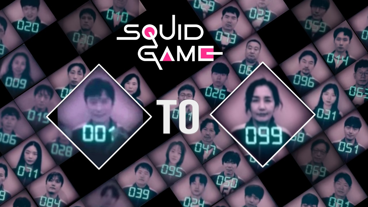 Squid Game Players 001-099 Elimination Order