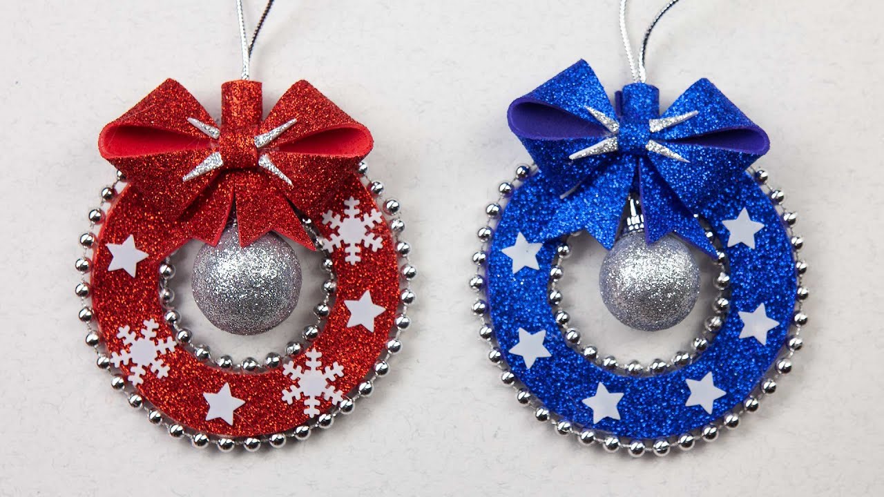 Новогодний венок из фоамирана❄️ EASY Christmas decorations ❄️ DIY Christmas Ornaments