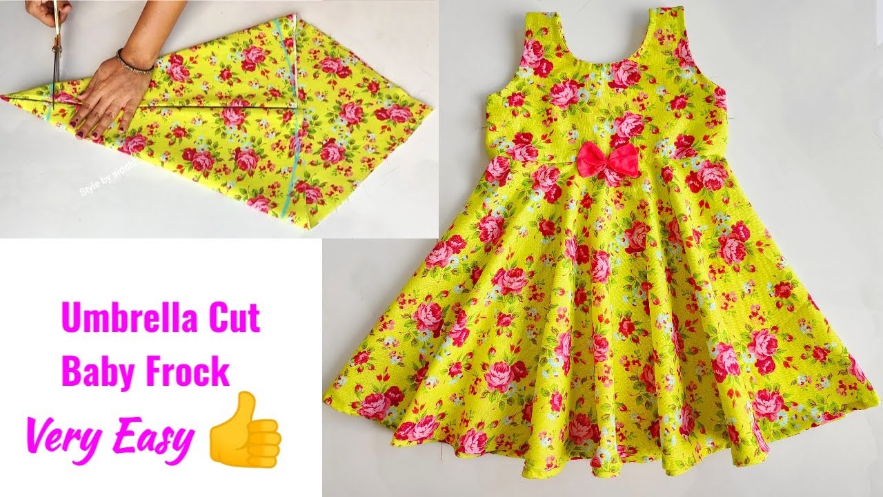 4-5 Year Umbrella cut Baby frock cutting and stitching
