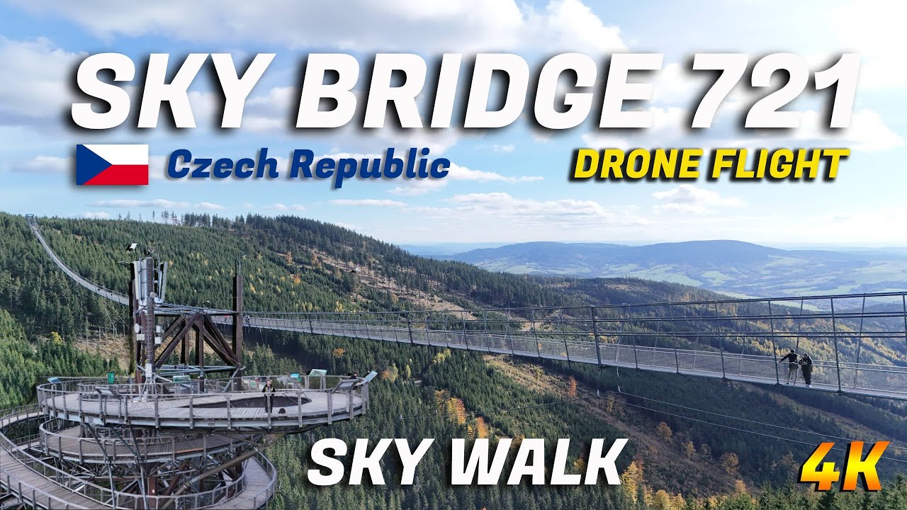 SKY BRIDGE 721 & SKY WALK Dolni Morava Czech Republic DRONE flight 4K