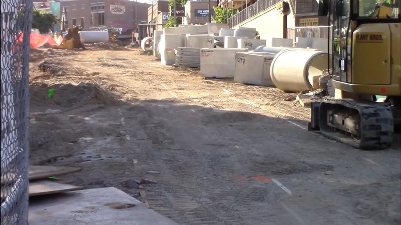 1884 Lafayette Street Railway Uncovered During State Street Construction in West Lafayette, Indiana