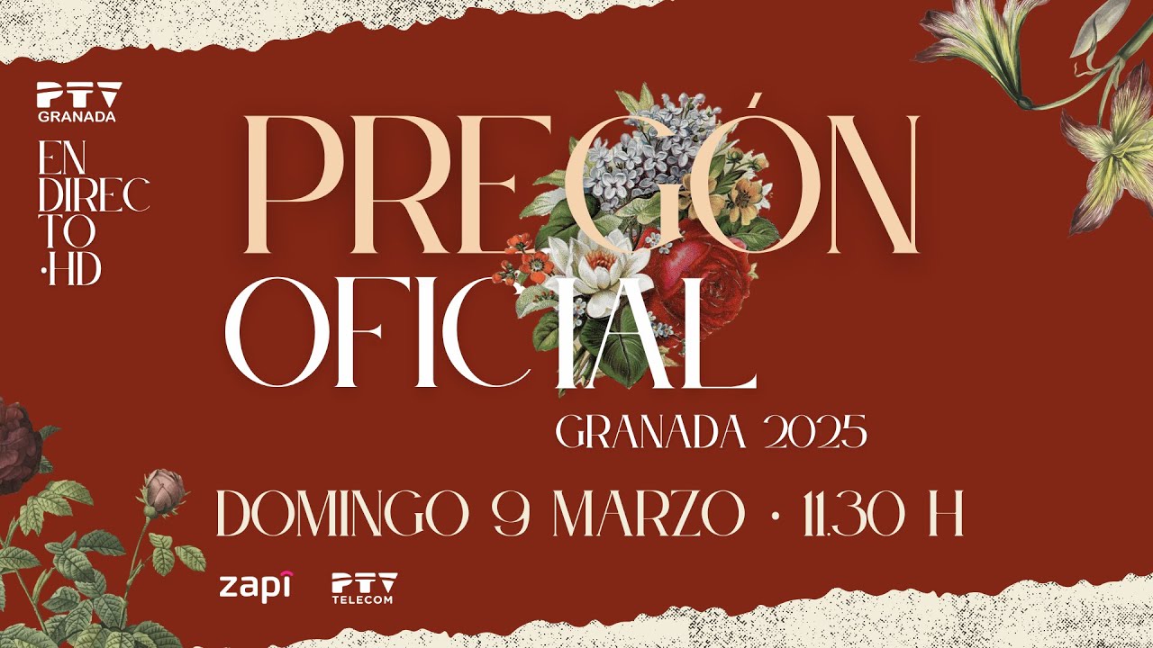 🟣 Pregón Oficial Semana Santa Granada 2025 | PTV Granada HD
