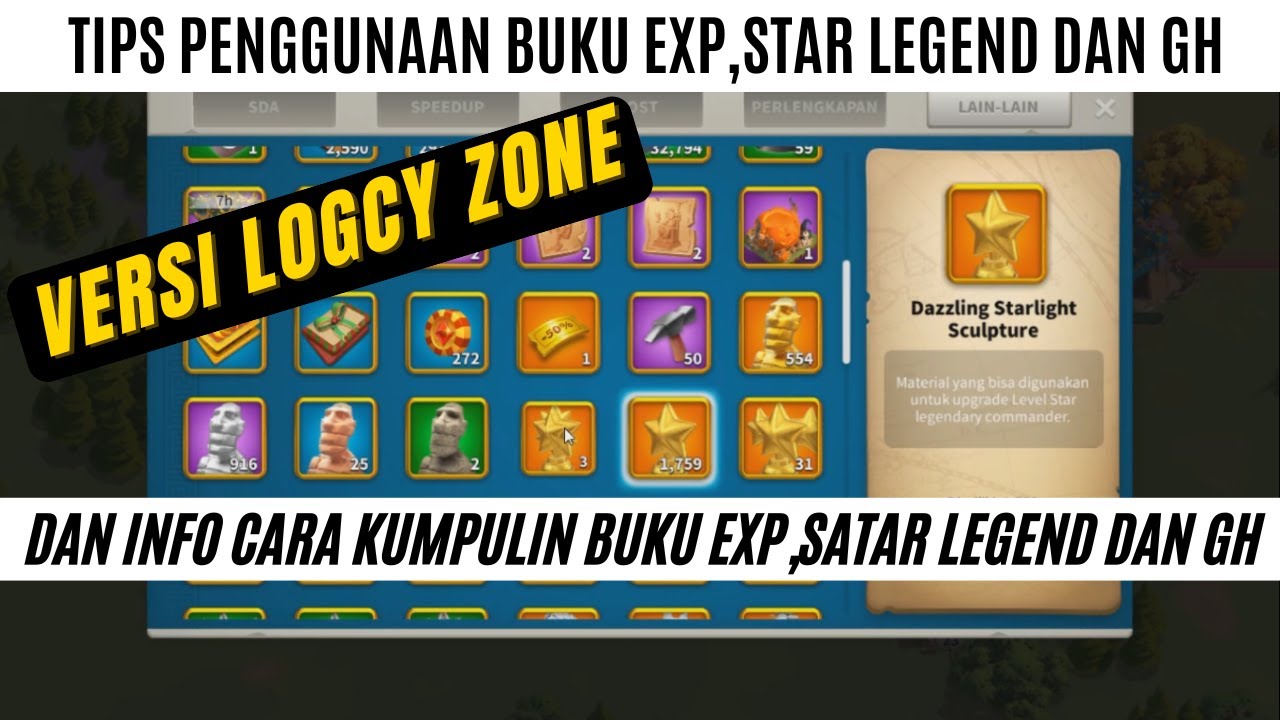 timming penggunaan item item bagi f2p versi logcy zone