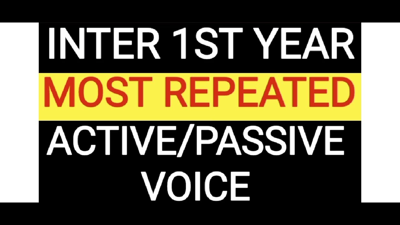✅FINAL EXAM INTER 1ST YEAR ACTIVE PASSIVE VOICE #intermediategrammar #intermediate #tsinter #apinter